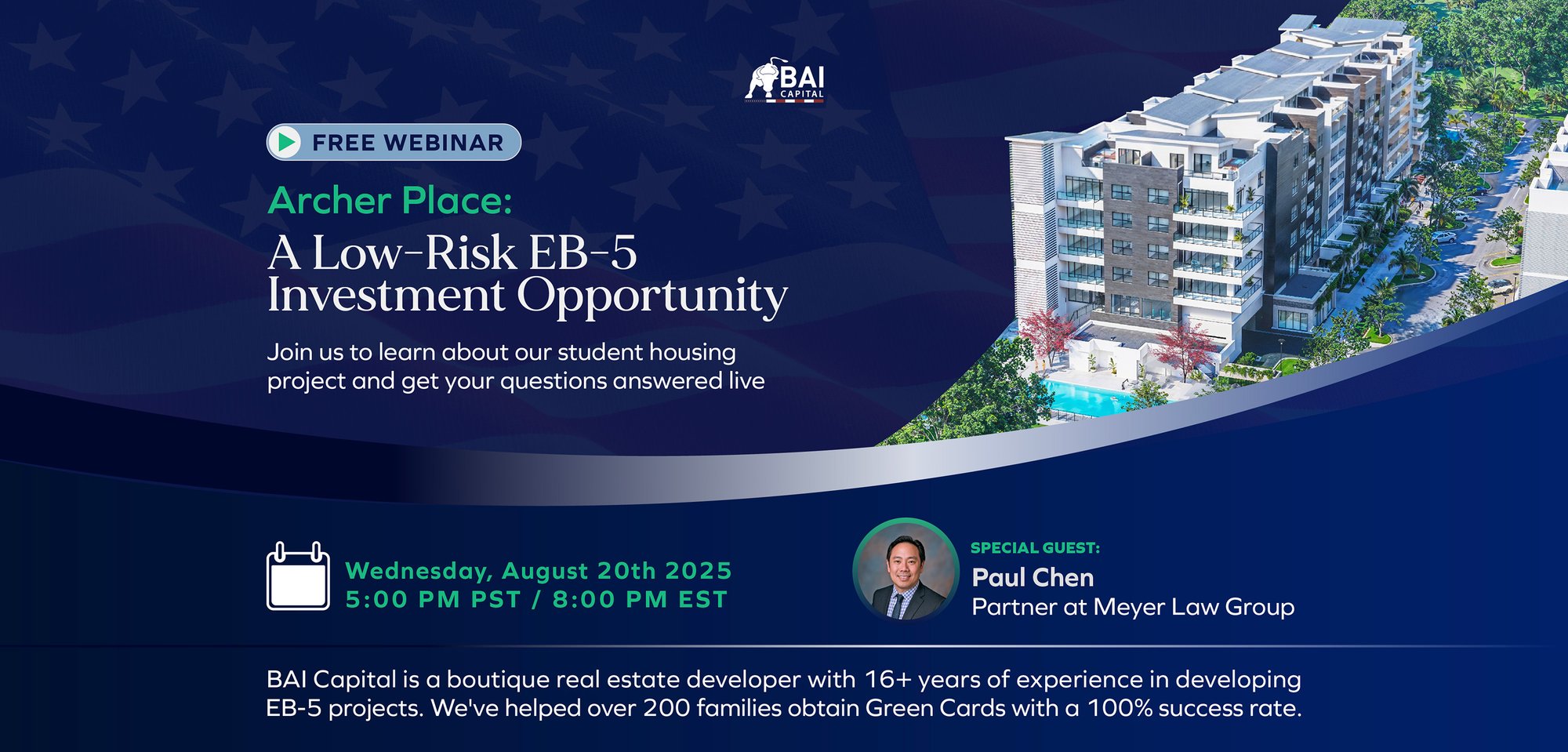 BAI Capital's EB-5 Webinar, August 20th 